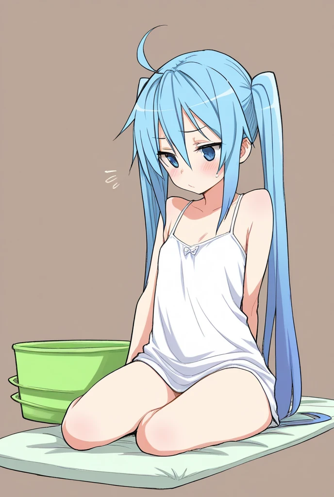 (((pixel perfect, Perfect in every detail))), alone, 1 girl, Nagi, No sleeve, white skirt, looking at the viewer, 1girl,masterpiece, expensive quality, very_expensive_solve, big_file size, full color,(completely nude:1.2),pussy,niplles,(vaginal sex:1.2),(toddler:1.6),(chibi:1.3),(flat chest:1.5),