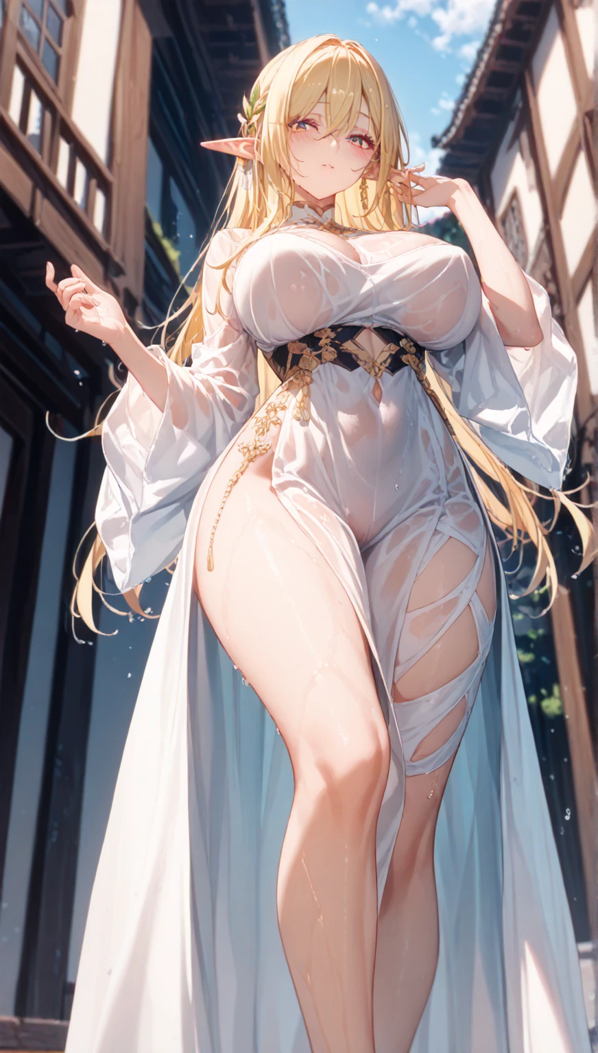 1female,熟妇,huge-breasted ,Pornographic exposure, 独奏,(Background with:bamboo forrest,lotuses,lotus flower,exteriors,) She has long pink hair,bobo head,Sweat profusely,drenched all over the body,seen from the front, hair straight, mostly cloudy sky,(((tmasterpiece),(Very detailed CG unity 8K wallpaper),best qualtiy,cinmatic lighting,detailed back ground,beatiful detailed eyes,Bright pupils,Black eyes,(Very fine and beautiful),(Beautiful and detailed eye description),ultra - detailed,tmasterpiece,)),facing at camera,A high resolution,ultra - detailed),,revealing breasts,Bare genitalia, Bulge,legs are open,Raised sexy,Camel toes,Flushed complexion,Open-mouthed,frontage,Blue floral headband,king arthur(Wearing:Transparent princess dress,,Gold wire embroidery,fullnude,with no underpants,Armour)