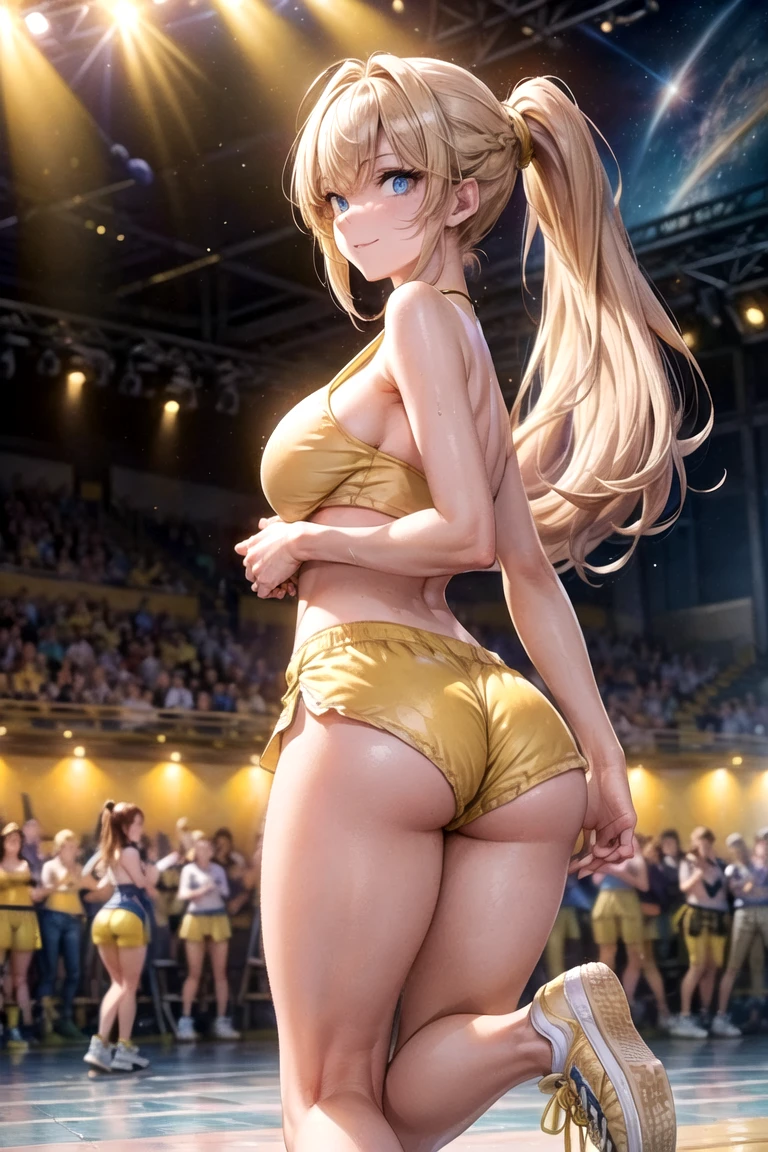 high quality,High resolution,16K,Sharp lines,1 girl,Female gymnast ,Cute Face, Medium chest, Beautiful legs,At the gymnastics venue,Focus Girl,Beautiful face in every detail,Detailed clothing,Beautiful Eyes,nice,Dynamic Angle、Accentuate your butt、Dynamic Pose、Camel Toe、Giant tit、Nipple Puffs、Cleavage、Plump、Super big breasts、Super big butt、Bubble butt