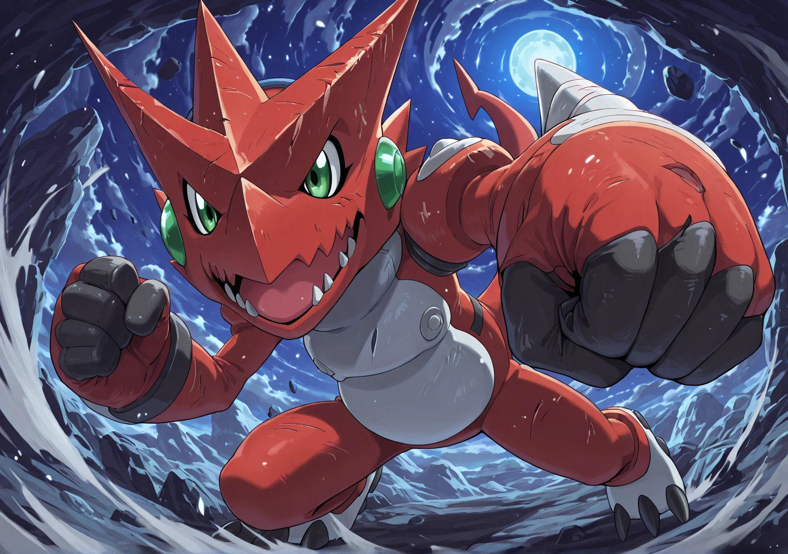 Digital Monsters、Guilmon、Big cock、Thick、semen、Tongue out