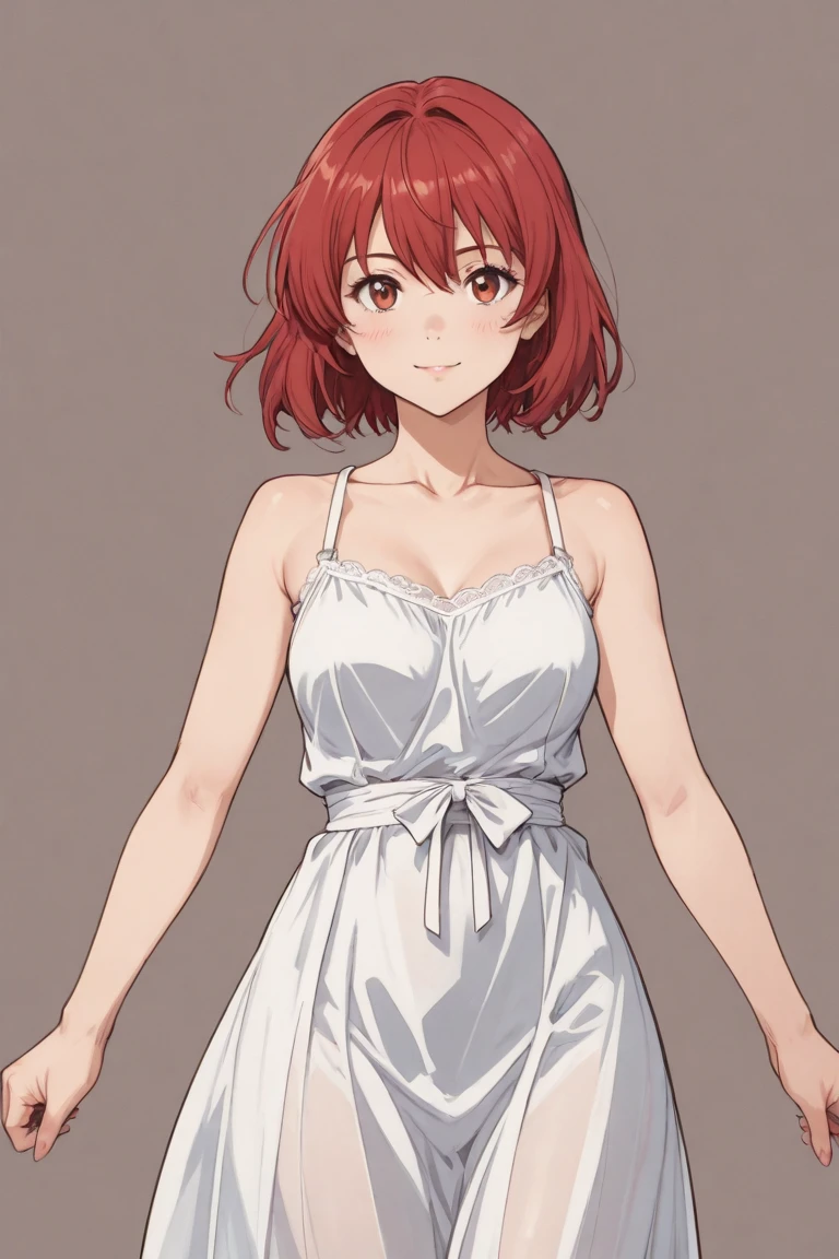 1 Girl, Small , Green Eyes, Heart Eyes, Deep Red Hair, Short Hair Style, Pale White Skin, Smooth Skin, Face Freckles, Slutty, Sexy, Sy, Smirking, Tease, Teasing, Teasing, Sexy Pose,ung Girl, Very Small Girl, 8 Years Old,