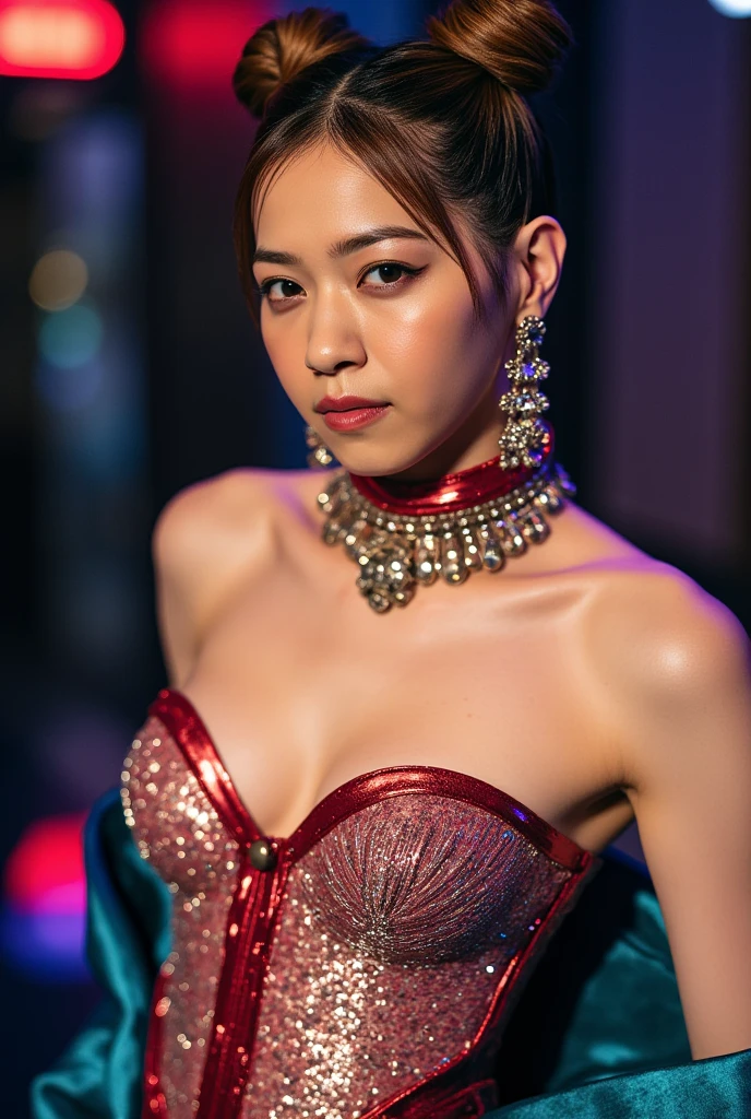 thaifacemixx, hetero,  best quality, (photorealistic:1.4),absurdres,  cowboy_shot. upper body BREAK ((1girl,multiple boys,(chubby chinese man,old man:0.1))),   18 years old lipstick smear, crying, straight medium-length light blue hair, small lips, incoming kiss, hugging), nude, small breasts, nipple piercing,  detailed skin  BREAK dolphin shorts, covered nipples, small breast, , in prison,  crowded, surrounded, depth of field, blurred background dolphin shorts  