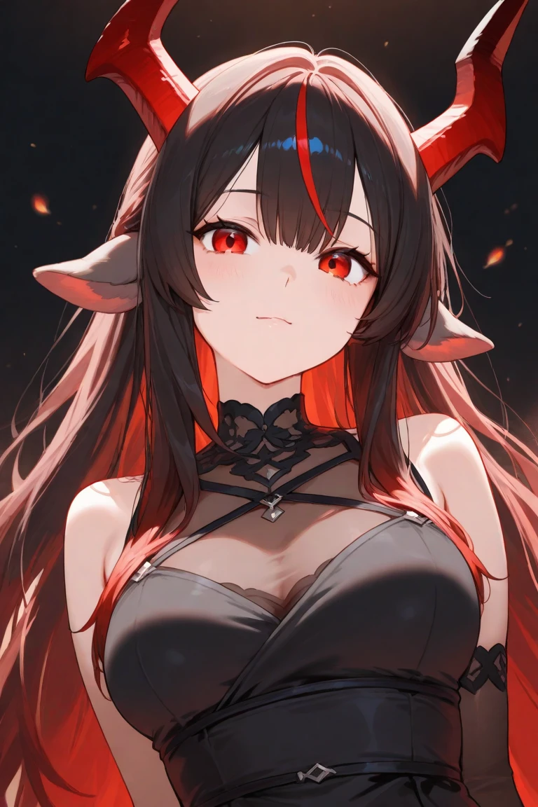 anime girl with horns and a bra top posing for a picture, demon anime girl, demon girl, portrait of a female demon, succubus, succubus in sundress portrait, portrait of demon girl, succubus in tight short dress, demoness, with horns, demon woman, beautiful succubus, anime monster girl, monstergirl, human :: sorceress