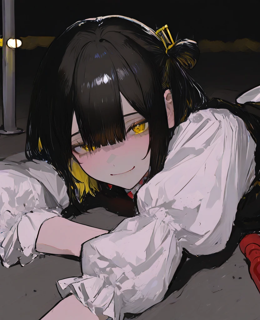 Anime adaptation for this character, (masterpiece) , (best quality), (ultra HD), 4K, ultra quality, best lighting, 1girl, ((tokisaki kurumi)), long hair, black hair, (((low twintails))), heterochromia, ((right red eye:1, left yellow eye:1)), nun, ((nun cosplay)), ((big breast)), ((big thigh)), smile, blush, cute face, ((gesugao face)), sitting, sexy body, sexy, looking at viewer, large the breast, nsfw, in the beach, ((beach))