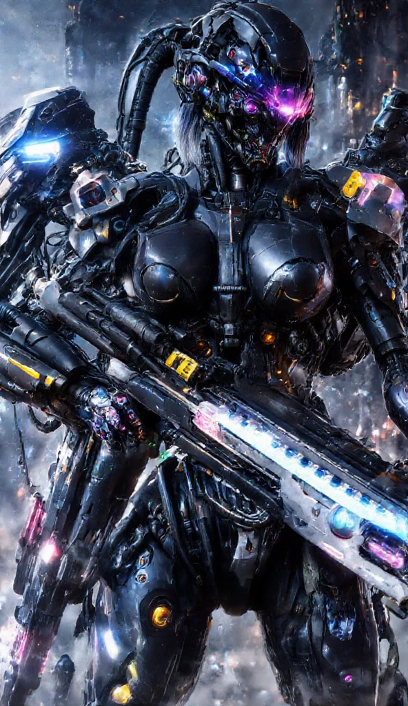 (best quality,4k,8k,highres,masterpiece:1.2),ultra-detailed,(realistic,photorealistic,photo-realistic:1.37),sci-fi,mecha,technological advanced,sharp focus,metallic surfaces,glowing lights,dark background,rugged textures,mechanical details,reflection,post-apocalyptic,action-packed,combat-ready,dynamic pose,sleek design,strong and powerful,complex mechanisms,high-tech gadgets,intense battle scene,attention-grabbing composition,detailed armor layers,precision engineering,color contrast,emerging from smoke and debris,electric blue lights,explosions,sci-fi energy effects,visually stunning,depth and dimension,vivid colors,exquisite craftsmanship,dramatic lighting.