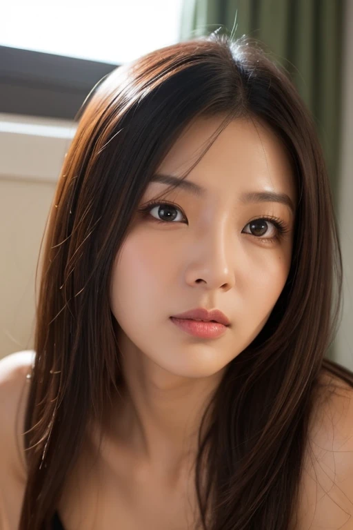 Ultimate quality, 8K, The ultimate beautiful Japanese woman, face focus, random pose, nsfw, face the front, long hair, (slit eyes:1.3), ((detailed pupils)), detailed face and eyes, natural breast, small nipples, wet body, perfect lighting, 1girl, 1boy, super real penis, big penis, wet penis, detailed environment, beautiful detailed eyes, (mysterious), (seductive), edgy, (blurred background), clear and detailed face, squeeze face, 20years old, (Side view of the entire full body), hardcore, masterpiece, perfect face, slender, het ero, fellatio, oral, (cum string, evacuation, cum on face, cum on tits, taking a cum shot on her face), ((hold penis with hand)), nsfw,