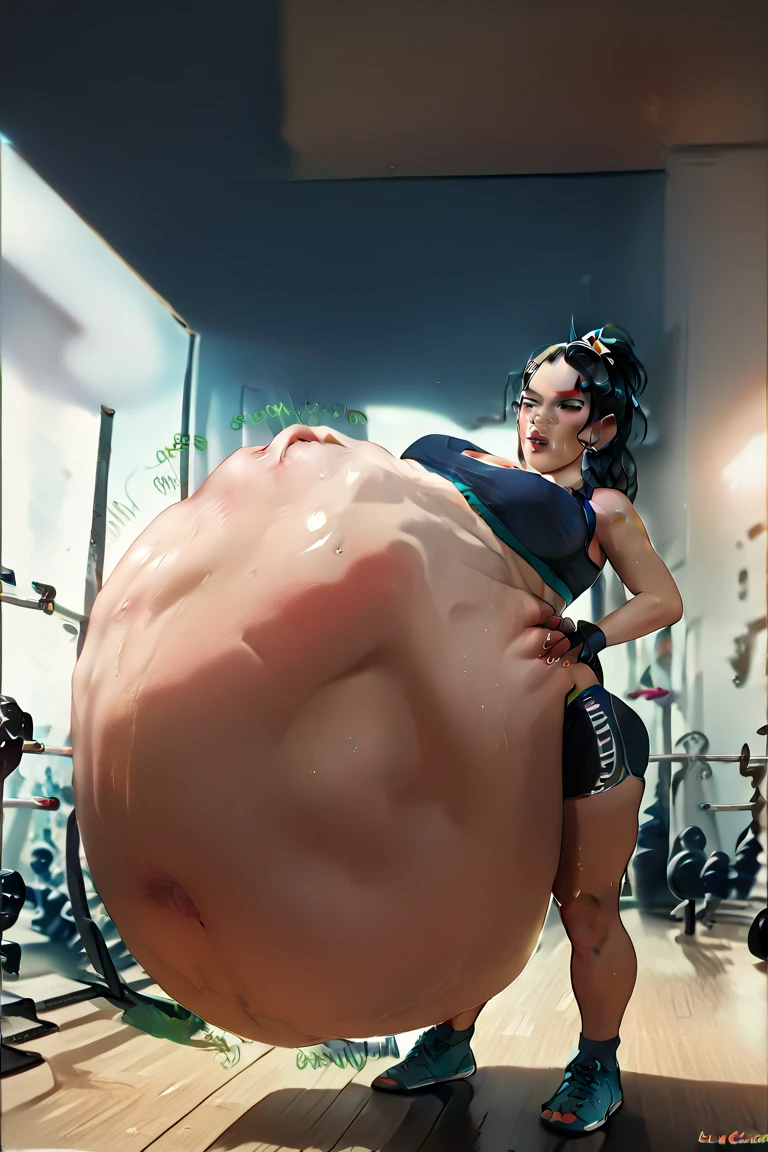 Dullahan huge extra breasts, thick muscular, Trileg, tracksuits,((invisible, no humans:1.5, headless:1.5, extra arms, extra legs)), detatched legs from body, floating legs, pair of legs not connected to body