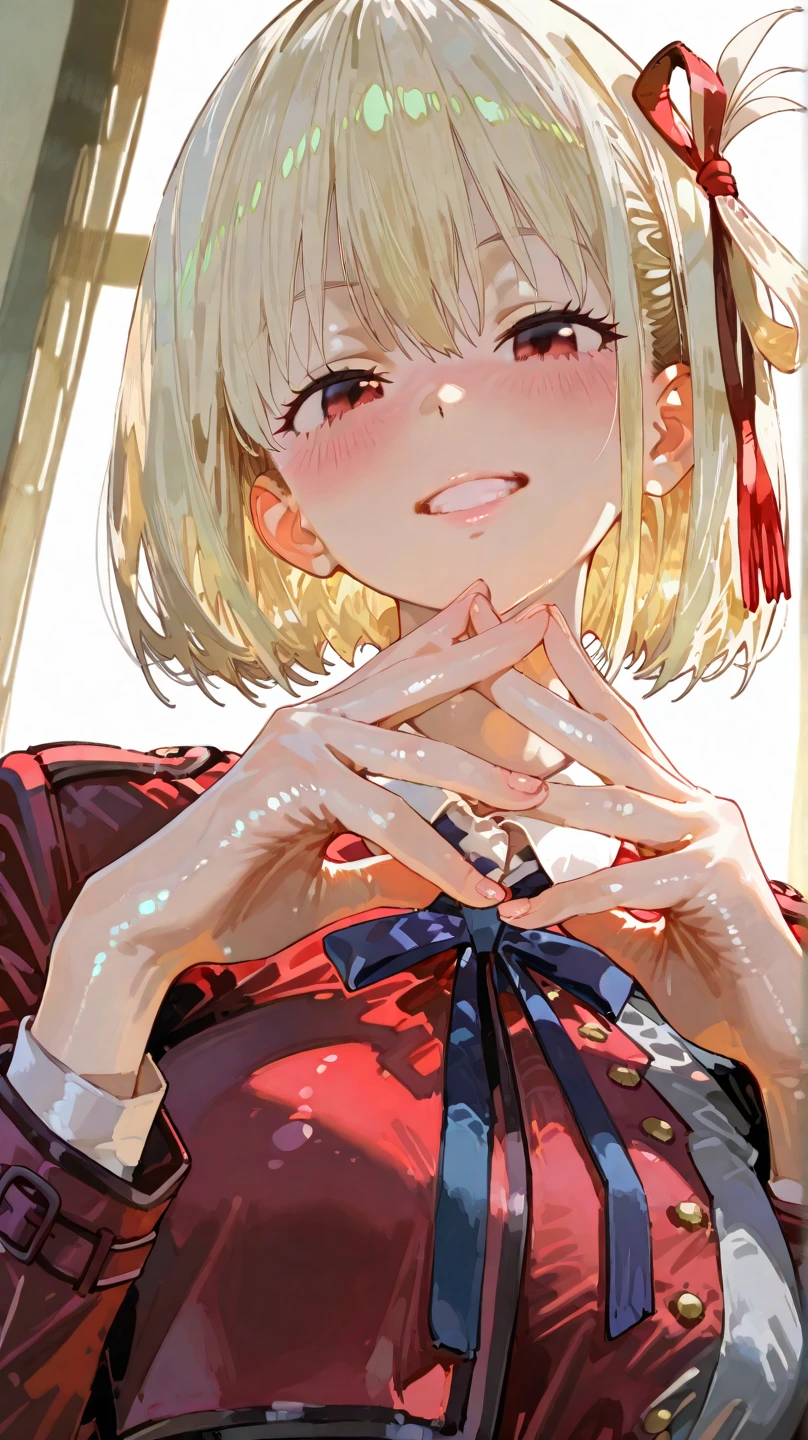 masterpiece, best quality, ultra-detailed, glistening shiny, glowing light, ray tracing, HDR, (perfect face, detailed face, detailed eyes), 8k,HD,ultra realistic face, ray tracing, perfect lighting, best quality, ultra-detailed, High resolution, 1girl, Full body, Description Girls, detail hands, Detail fingers, Detail Face, cute face, detail legs, overdetailed art, Fine details, blonde hair, twin drills hair, the girl is drawing a picture, canvas, smile, ((from behing)), red dress, ((white background))