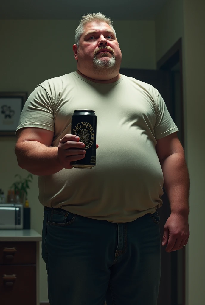 Asia, Thai Psychotic Uncle, White tank top, fat, smile, Wear glasses, glabrous, Holding a bottle of liquor