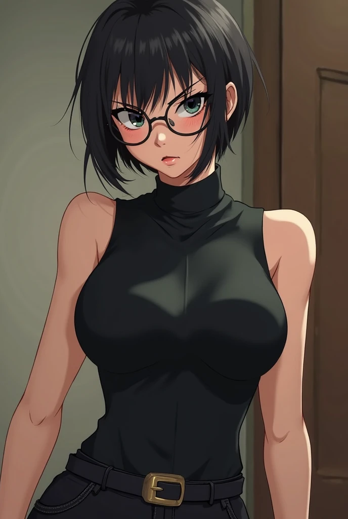 (Best Quality)), (Best Quality), (Masterpiece), (Sharpness), (32k), (Best Quality Depiction), (Best Quality), Art, Detailed And Detailed Photos, Perfect Photoreal, Clear, Detailed Human Body, Natural Light: 1.3, Full Body, Depth Background, (Perfect Anatomy), (Perfect Body Depiction), Golden Ratio, Perfect Female Depiction, One Woman,Beautiful, (Japan Adult Female in Early 20s), Big: 1.6, Glasses, (Shiny black hair, Short Bob:1.6), (Beautiful black eyes shiny),(Beautiful face,pupil,Skin):(Dense and detailed, beautiful face,Eyes,Skin):1.4, (Detailed and detailed,Detailed summer sweater,Cream)