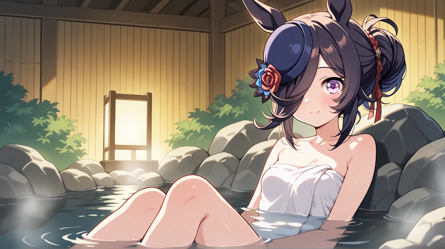 score_9, score_8_up, score_7_up, score_6_up, score_5_up, score_4_up, (source_anime), 1girl, Full body ,Night, kimetsu no yaiba, {{mitsuri kanroji }}, big breasts, Hot spring, steam, bath