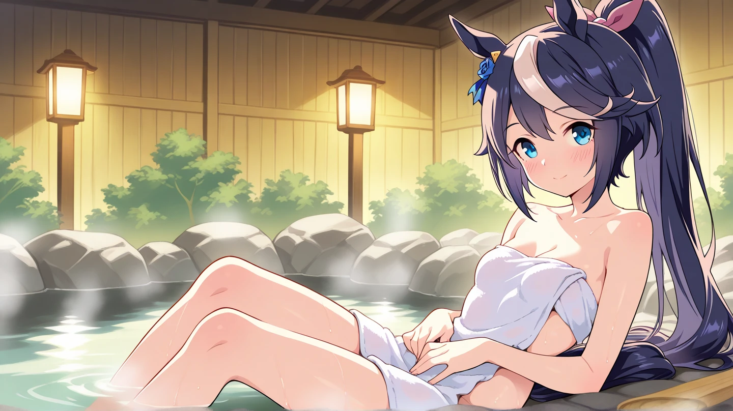 Masterpiece, Best Quality, extremely detailed, cheered up, Cat ears girl ,night pool,high waist bikini,SMILE,:d,action,ass focus