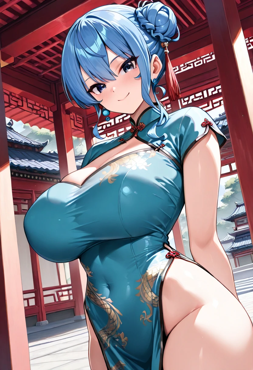 Rem,Blue Chinese Dress,Super huge ,Inserting a huge fat dick
