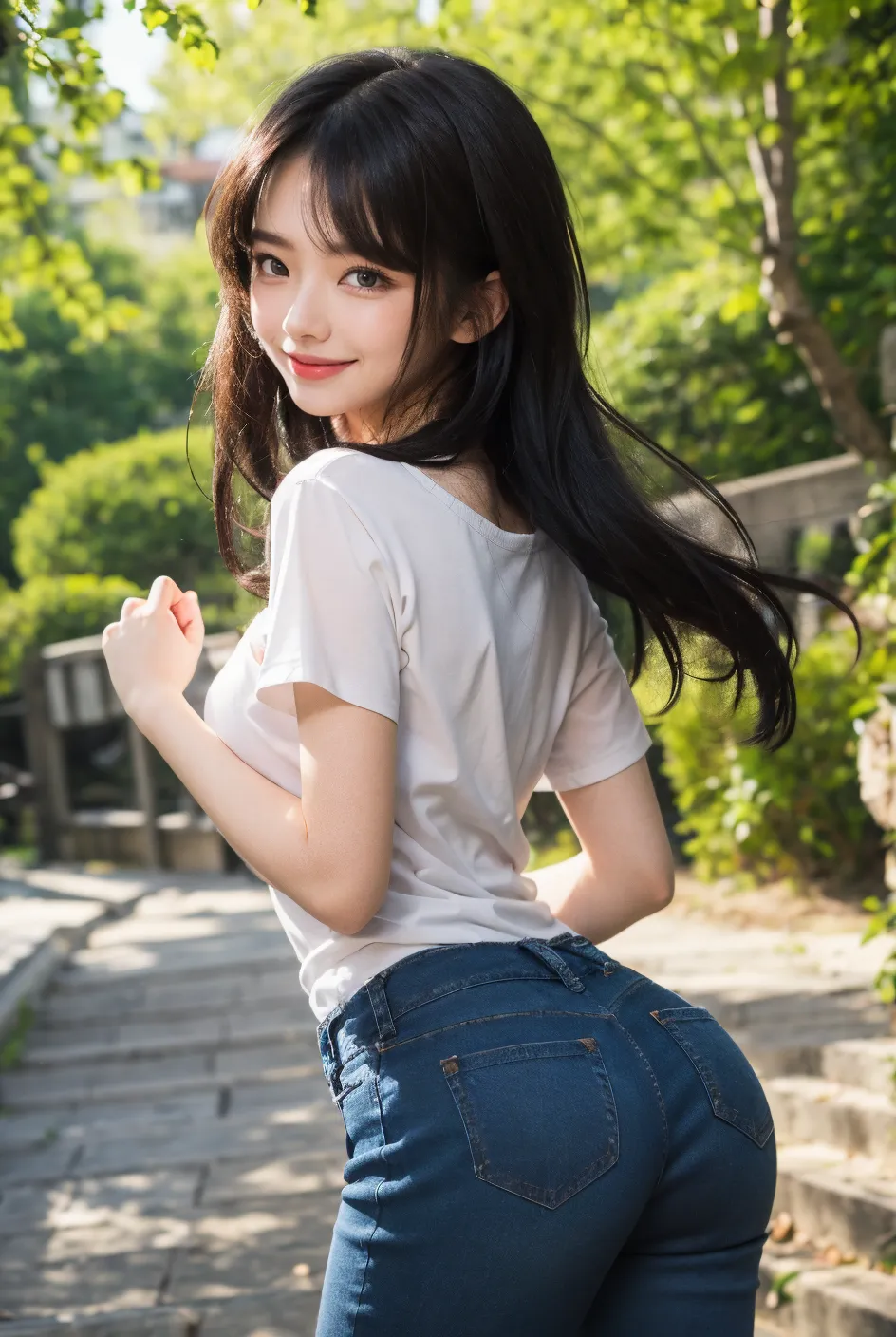 Adult Images、Porn Image、Korean、Women、Primary school students、Small waist、Long Hair、Beautiful skin、Beautiful eyes