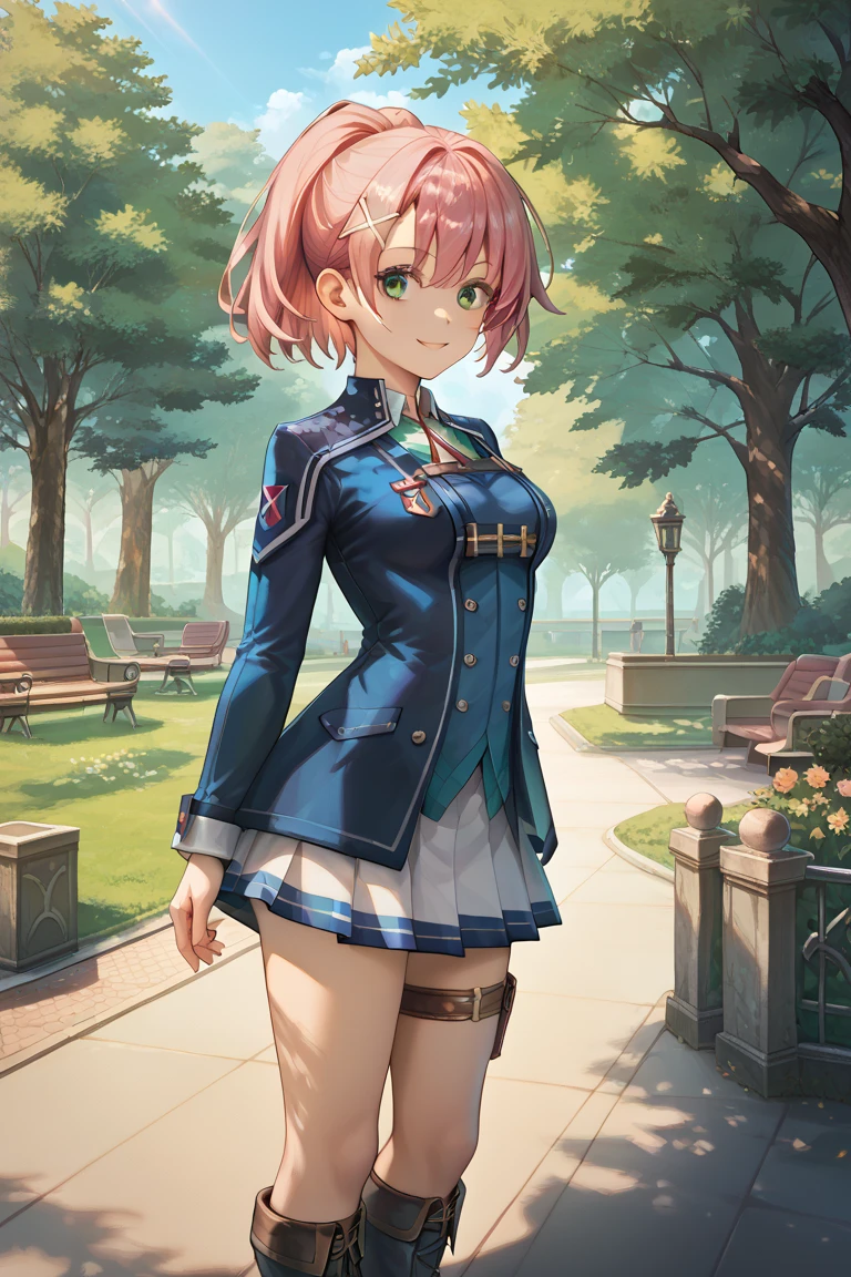 Juna Crawford, (((Yellow panties))), A smile, embarrassed from, Adults, the woods、action, (((Sukesuke panties)))、a blue skirt, (((((torn clothes))))),
