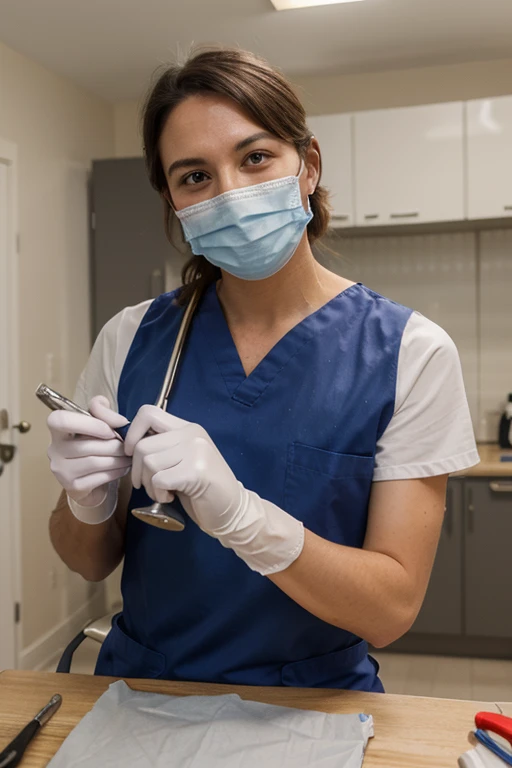 create a midwife teaching a consultation about preventing infections