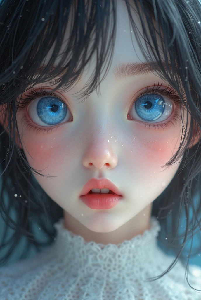 a 9 month old baby, cute, blue eyes, realistic, close UP, FHD --auto --s2