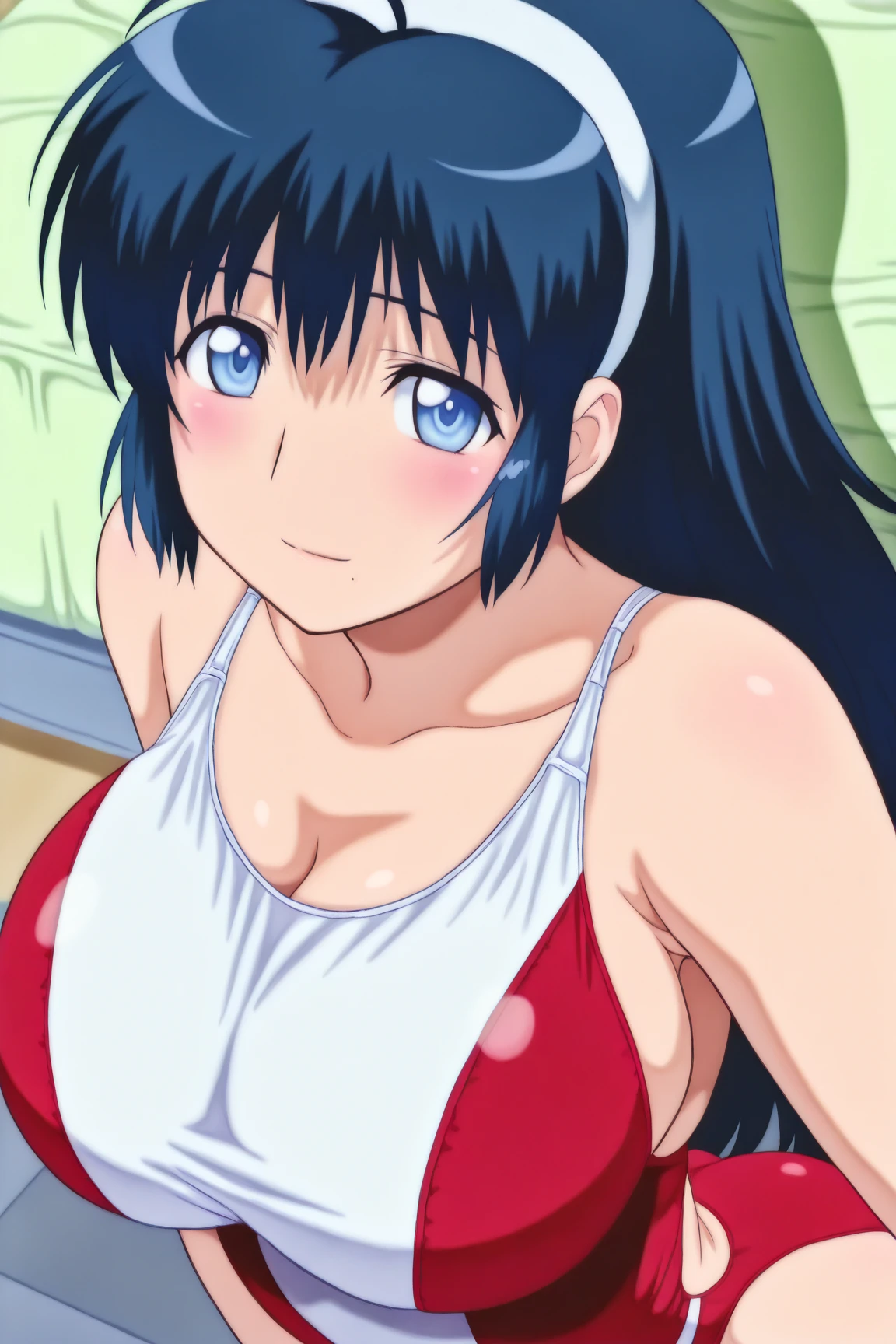 (masterpiece, anime style:1.9, bold drawing lines, plain, squating, bare body, BIG BREASTS, less clothing, taking off shirt, bare shoulders, sand on body, polished nails, seductive, very tight white micro bikini, no shirt, showing off), hinata\(boruto\), mature female, sunbathing, milf, (curvy:0.8), solo, short hair, hime cut, (dark blue hair color:1.1), white, flat belly, perfect eyes, anime eyes, smoky eyeliner, eyeshadow, perfect face, shy, sharp focus, professional artwork, intricate details, colorful, vibrant colors, vivid colors, digital blending, ultra detailed body, ultra detail hair, ultra detail face, trending on pixiv, kind smile, happy, very hot colors, sunrays, beaten, holding armpit, setting on couch, armpit on couch surface, leaning on couch, good lighting on body