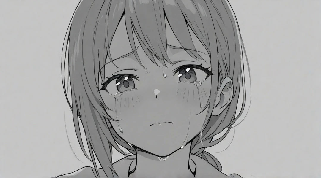 , girl, crying, afraid, tears, , short hair