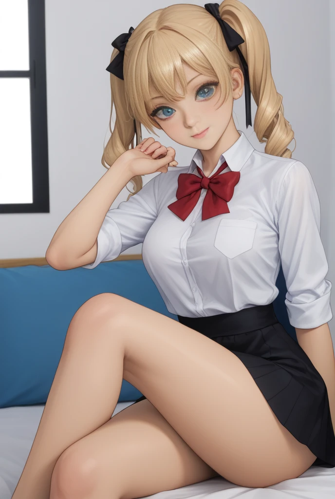 christaaot, medium breast, beautiful eyes, 1girl, daylight, sunlight, detailed hair, discret smile, full body, office background, blonde hair, random pose, white shirt, wuite panties, extremely delicate and beautiful, (masterpiece), beautiful lighting ,perfect lightning, realistic shadows, highres, detailed skin, ultra-detailed, transparent