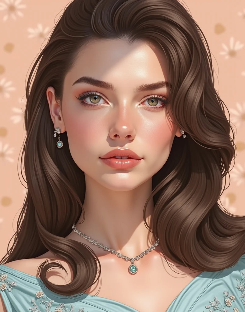 A 22-year-old young woman, dark brown and wavy reddish hair, piercing green eyes, she is walking backwards in a public square, wearing a low-cut white blouse, a short blue flared skirt, she looks back slightly without realizing that she is being watched, the slow motion lifts her skirt revealing her hips, detailed facial features, detailed human anatomy, high quality, photo realistic, 8k, hyper detailed, perfect lighting, cinematic composition, elegant, beautiful, graceful, seductive, attractive, captivating, full body shot,