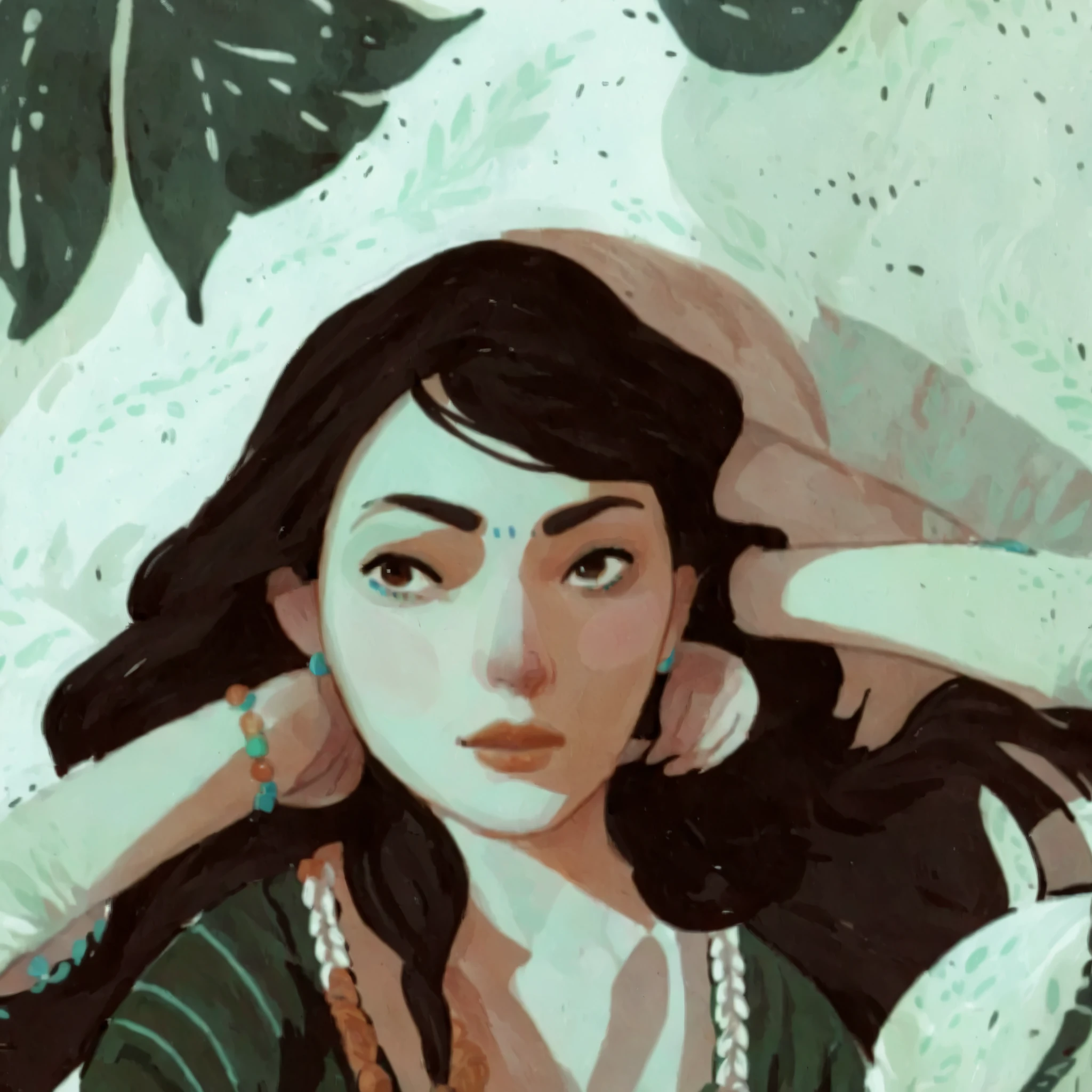 score_9, score_8_up, score_7_up, score_6_up, score_5_up, score_4_up, 1_woman, brow hair, expressive face, long_hair, wearing a vibrant long peasant medieval dress, detailed clothing, sketches, detailed thick gouache painting, illustration, in gougoupaintleaves style:1.5, XLCOMIC_POS, novuschroma04 style