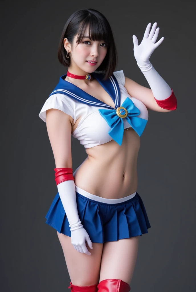 Pubic hair grows、Smile full of happiness、(((During sex)))、((During sex))、During sex、Panting face、Lacking、After being attacked、((White of Sailor Moon, yellow, And the blue Sailor Moon costume is torn to tatters))、Sweating、Expression in a state of excitement、short-hair、cum shots、Big beautiful blue eyes