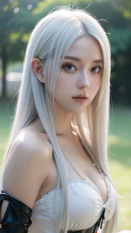 Very white hair anime In summer