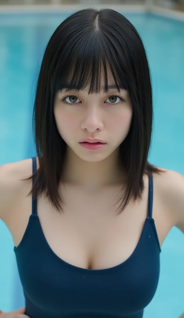 ((8k)), RAW photo, A photograph from the top of the head to the soles of the feet, ((masterpiece:1.)), 21 years old, one woman, smile, Completely naked, realistic body, tall, good figure, large breasts, bob hair, mediumseagreen hair, cadetblue eyes, swimming pools, illustration style, japanese, beautiful wombutt, cute face, big eyes, slanted eyes, thin lips, (RAW photo, masterpiece:1.2), ultra detailed, ultra high res, (realistic, photo realistic:1.37), professional photograph, Amazing, portrait, high detail RAW color photo, huge file size, official art, cute face, extremely detailed CG unity 8k wallpaper, extremely detailed skin, an extremely delicate and beautiful, extremely detailed beautiful girl, extremely detailed face, extremely detailed eyes, extremely detailed fingers, extremely detailed nose, extremely detailed mouth, perfect anatomy, highly detailed background, finely detail, extremely detailed, famous japanese idol, best quality best quality