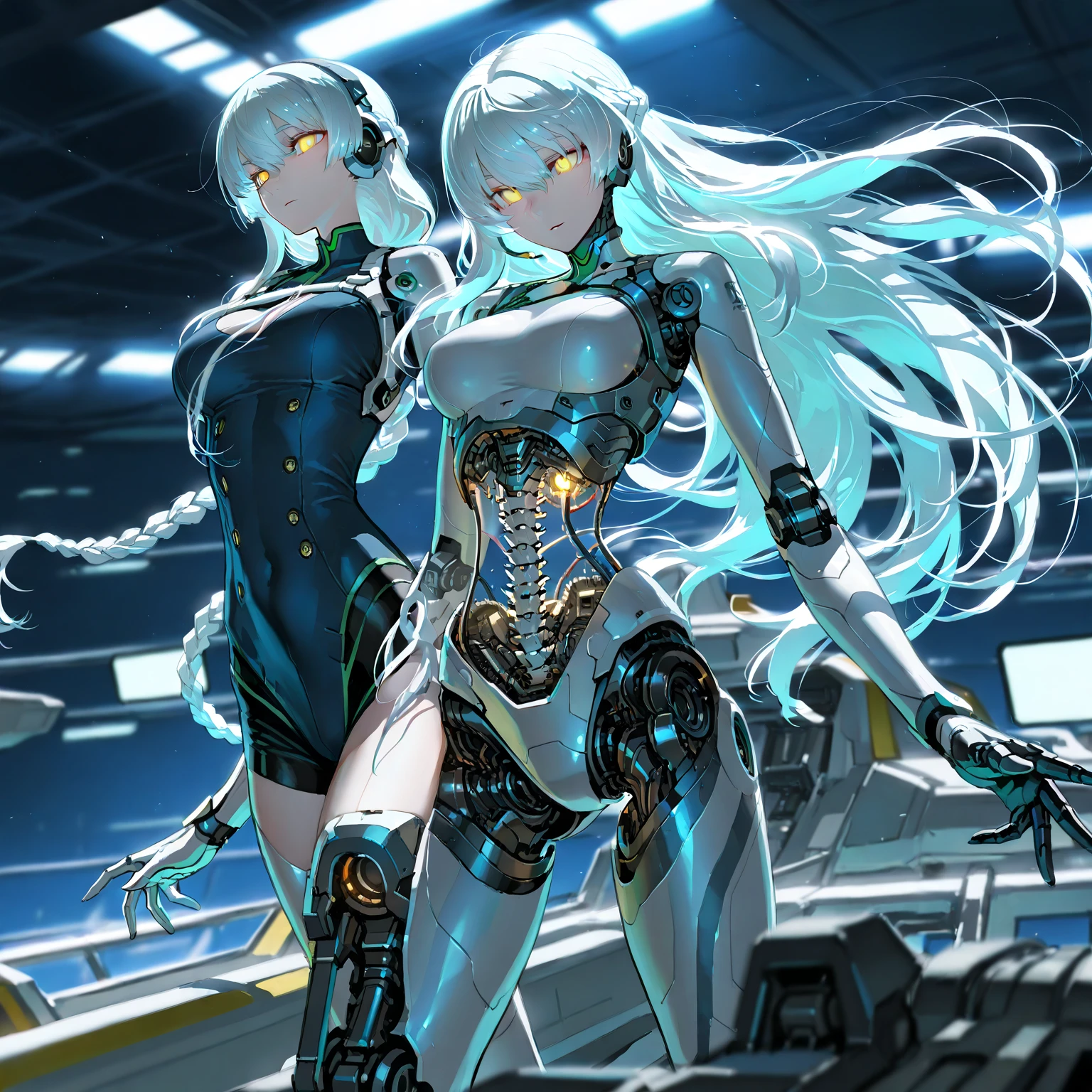 Beautiful woman, extremely long hair, blonde hair, green eyes, (masterpiece:1.3), (best quality:1.3), high-resolution, watercolor pencil, Body facing forward, (upright:1.3), (arms at sides:1.3), solo, beautiful detailed eyes, Futuristic thong clothing, mechanical semi-naked bikini suit, (cyber punk midnight city background:1.2), concept art, shadow lighting, beautiful detailed glow, best illuminate, (((best quality, textile shading, ultra detailed))), extremely detailed CG unity 8k wallpaper, Highly Detailed beautiful and aesthetic, best light, dynamic lighting, 1Character, pastel washed out colors, cell shade, soft, muted shades, gentle colors,