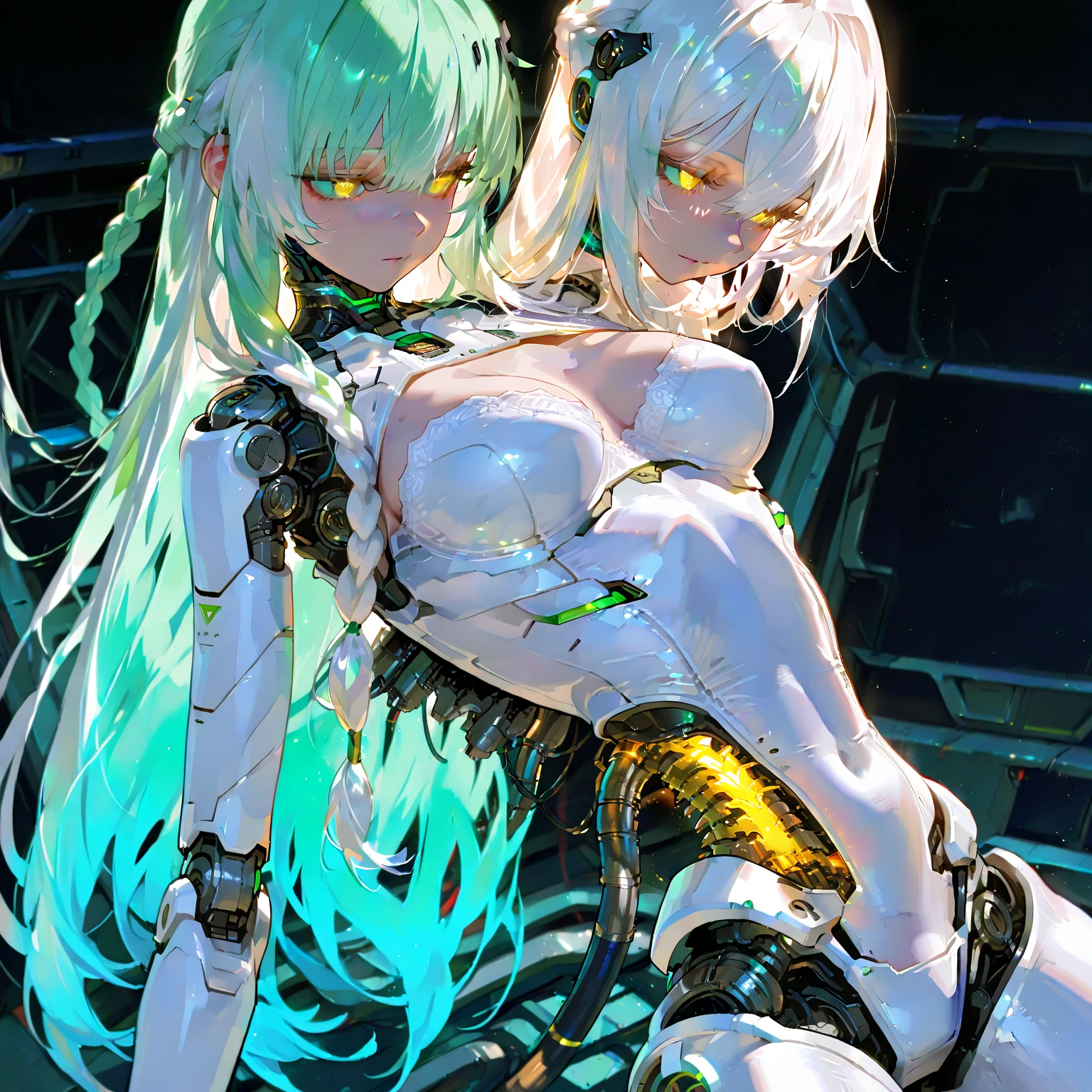Best quality, High_Resolution.Parasites for girls_Mecha ,Dirty, Peeled skin, Guro,