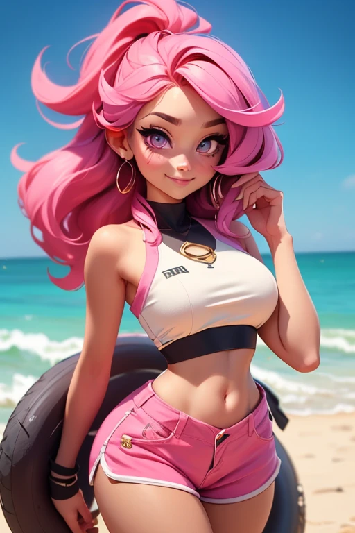 pinkiepie from my little pony , pinkiepie as a girl , desert , sand , spread legs ,fluffy pillows ,lay back on the floor, all on four , gold braclets ,full body is visible ,relaxed , sexy pose , sexy face ,long hairs , big breasts , lush breasts , Bulky Breasts , voluminous breasts , exposed breasts ,naked , wicked smile ,look back at viewer , eye contact , back view , focus on ass , very detailed face , very detailed eyes