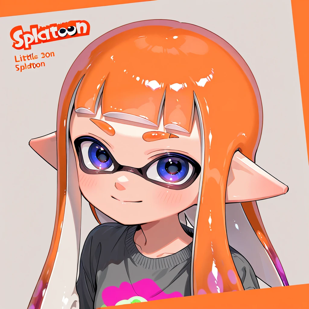Splatoon Style Color Splatoon cute Inkling full color full of bangs Bangs cover eyebrows ...