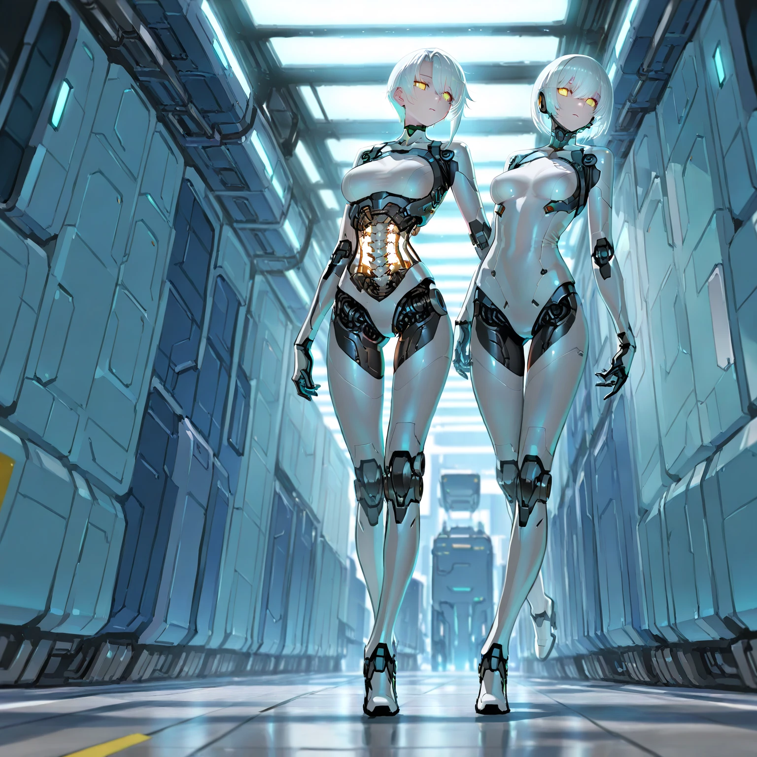 Translucent ethereal cyberpunk mechanical girls,futuristic girl Mechanical joint,futuristic city background,Model shooting style, (Extremely detailed CG unified 8k wallpaper), The beauty of abstract style,,Surrealism, 8k, Super detailed, best quality, Award-winning, anatomically correct, 16k, Super detailed, AbsoluteReality, NijiExpressive_v2, hyper realistic details,