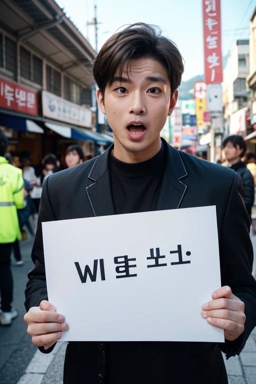 Korea parliament, protest, teenage Korean guy, standing sideway turn back to viewer, shirtless, gray underwear, turn back nude butt, raised one arm, high definition picture, multiple people in background