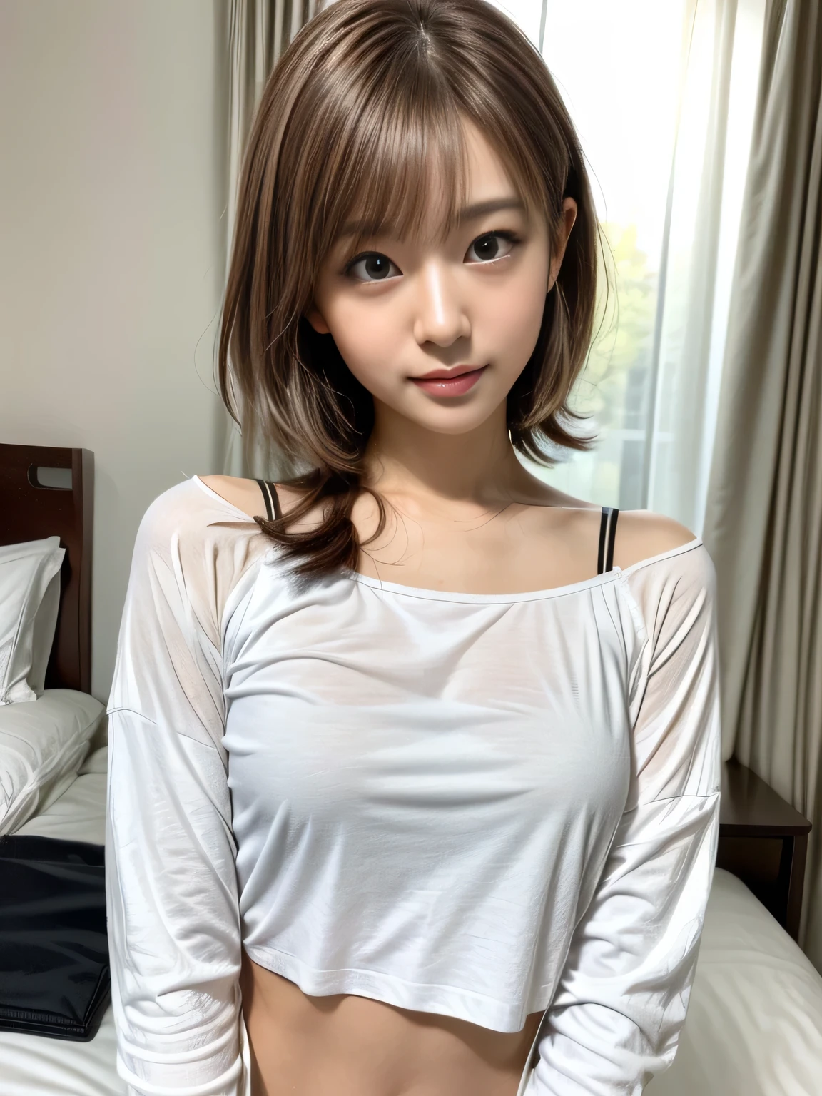 Looking at the camera, Extend your arms towards the camera and show your palms, UHD, masterpiece, best quality, highres, HD, 8k