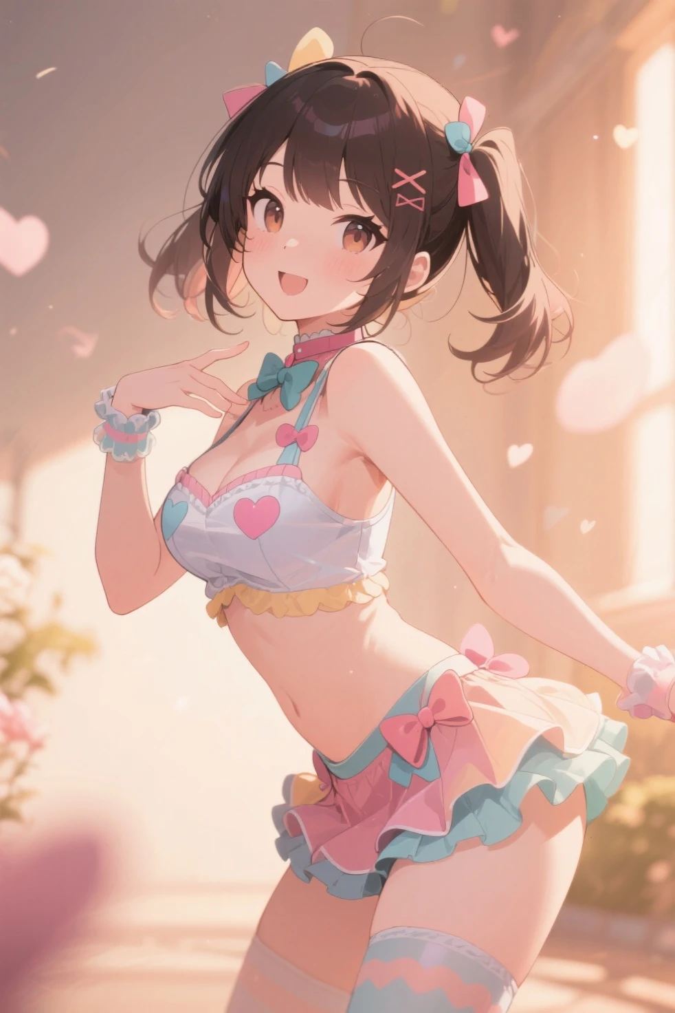 NSFW,((1man with 1woman,Having sex)), vaginal,SEX,Little girl is pulling up a purple and yellow dress,bared chest,teats,Round genitals,Revealing clothes,Uma Musume,Nishino flower,Marl,shorth hair,Red headband,Beautiful purple eyes,bow ribbon,small tits,Lori,Curvaceous,florals,Smile with open mouth,red blush,Shy face,Top image quality,masutepiece