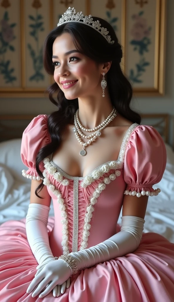 Realistic photography, cute beautiful girl , Rococo dress