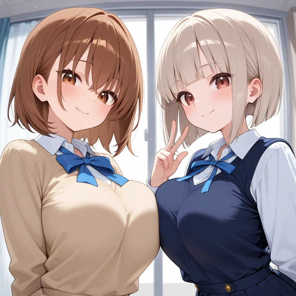 ((Highest quality, 8K, masterpiece:1.3)),Three Women、3girls、 sharp:1.2, Beautiful woman with perfect figure:1.4, Slim Abs:1.2, ((Huge boobs:1.5,sagging breast:1.5))，Highly detailed face and skin texture，Detailed eyes，double eyelid、Blonde、Bobcut、Bob Hair、Pale blue eyes、Brown Hair、ponytail、Black Hair、Hair with a loose perm