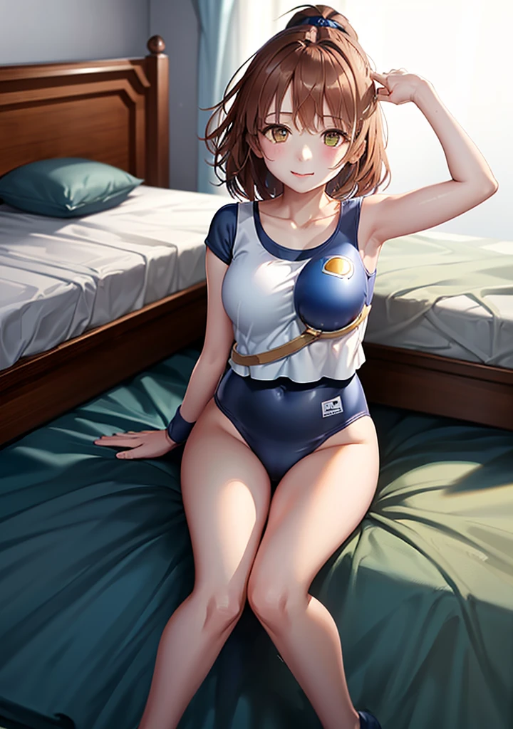 Browsing Caution,Highest quality、In 8K、masterpiece、Hmph、Ultra-high resolution、RAW Photos、(Realistic:1.3)、Natural soft light、(Written boundary depth)、thin、(whole body:1.2)、Detailed face and eyes、Realistic、Sharp pupils、Inside the warehouse、(Dynamic action poses)、Young Face、Beautiful 17 year old girl、Glowing Skin、(Braid:1.5)、Beautiful brown hair、Red Eye、(blush:0.7)、((Embarrassed face:1.2,blushする:1.8))、Crying face:1.5、Sweat、(School Swimsuit:1.8)、(Thighs Thighs Thighs Thighs:0.8)、(Huge breasts:1.7)、((Top View:1.4)))、(Erect nipples:1.4)、(Small Nose、Small Nose)、((vagina、Sex:1.5、Capable person))、Attractive waist、(Overflowing sexual fluid:1.5)、((bed、bedに横たわる:1.5、Sleep on your back:1.4、Lie:1.2))、(Put your chest together:1.1、 accumulated between her breasts:1.2)、(((whole body:1.8)))、I want to see you from head to toe、Long nipples