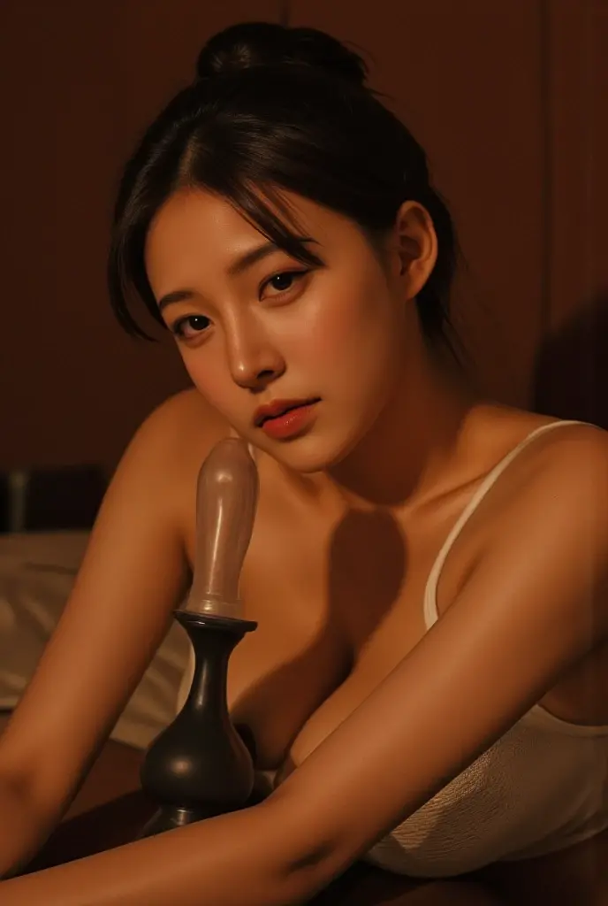 a woman with an orgasmic expression, detailed penis, sexual climax, cum in mouth, ecstasy, highly detailed, realistic, photorealistic, 8k, hyper detailed, masterpiece, cinematic lighting, dramatic contrast, warm glowing colors