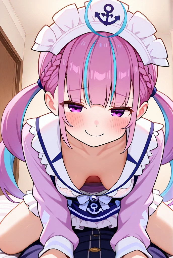 One girl, Cosmetan, methane, Twin Drill, Pink Hair, blue eyes, dress, Outdoor, Fallen leaves, (((kneel))), (((from the front, ass pov, portrait))), (((cum on mouth))), (((1fat man, penis, blowjob))),