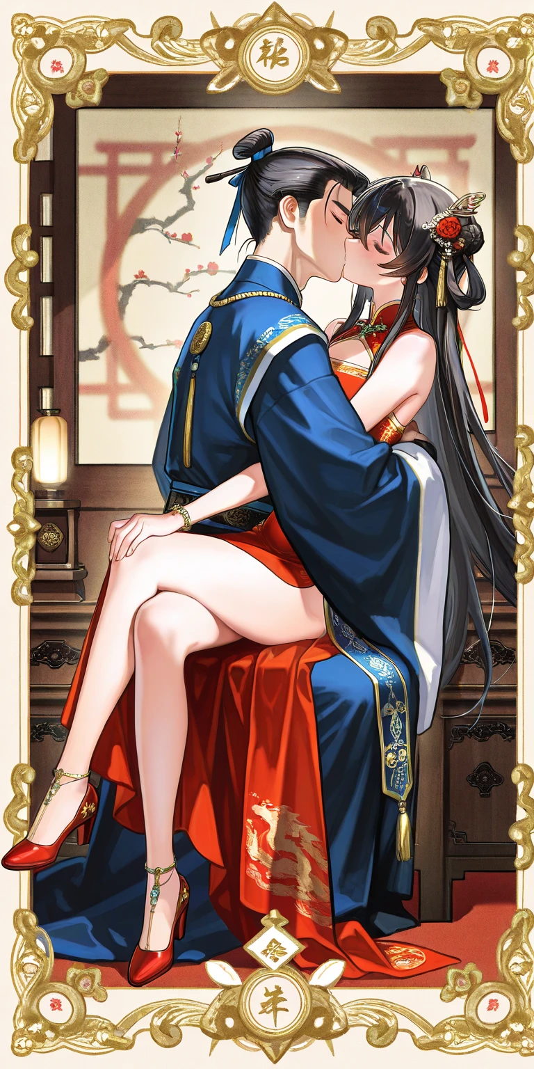 A tragic historical drama in 8k live-action style: Beautiful palace secrets A beautiful 10-year-old Chinese Kung Fu princess with long black hair is being examined by a doctor Gorgeous embroidery, Ultra glossy, She is wearing a shiny red top and bottom long sleeve floral pajama kung fu suit.... She shows her hairy pussy to the doctor