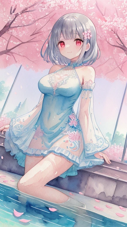masterpiece, best quality, highres, ffnoel, short hair, x hair ornament, green eyes, blue bowtie, pleated, smile, outdoors, cherry blossoms, standing, cowboy shot, open mouth,,nudegirl sex