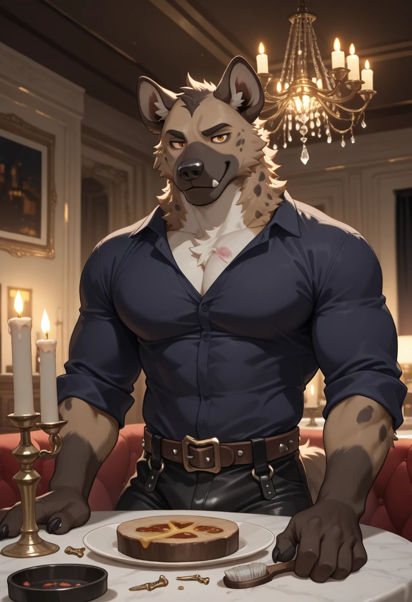 anthropology, wolf, hairy, black and white fur, old-age, hairy, jockstrap , Sweating, Sparkling blue eyes, Big pink‚ with big‚ abs‚ handsome‚ sex, smile, collarbone, pink nipples, nipple piercing, sit on chair, one hand behind head high quality, look to side, super detail, 1080P, high quality, high quality, best quality, 8k, super detail, 16k