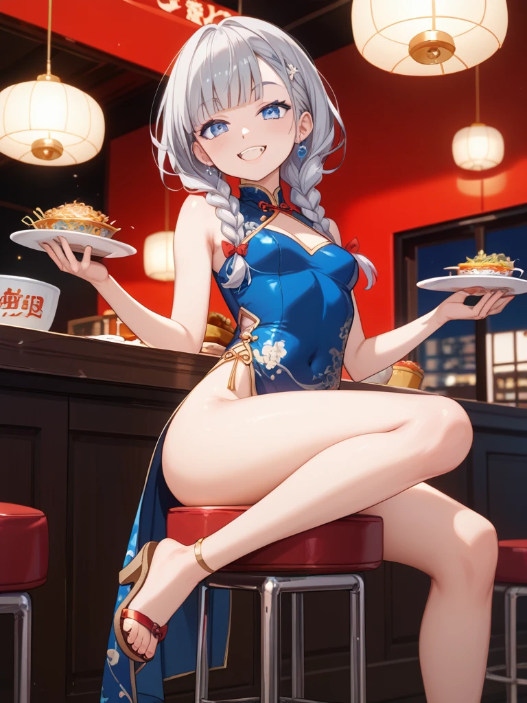 Erotic Anime Illustration、High resolution、A plump gal who seduces at a banquet hall、beautiful eyes、lovelive、Youmkompak、gathered skirt、ecstatic expression、Overwhelming huge breasts that go beyond common sense、thick legs with fat、perfect proportions、cowboy shot