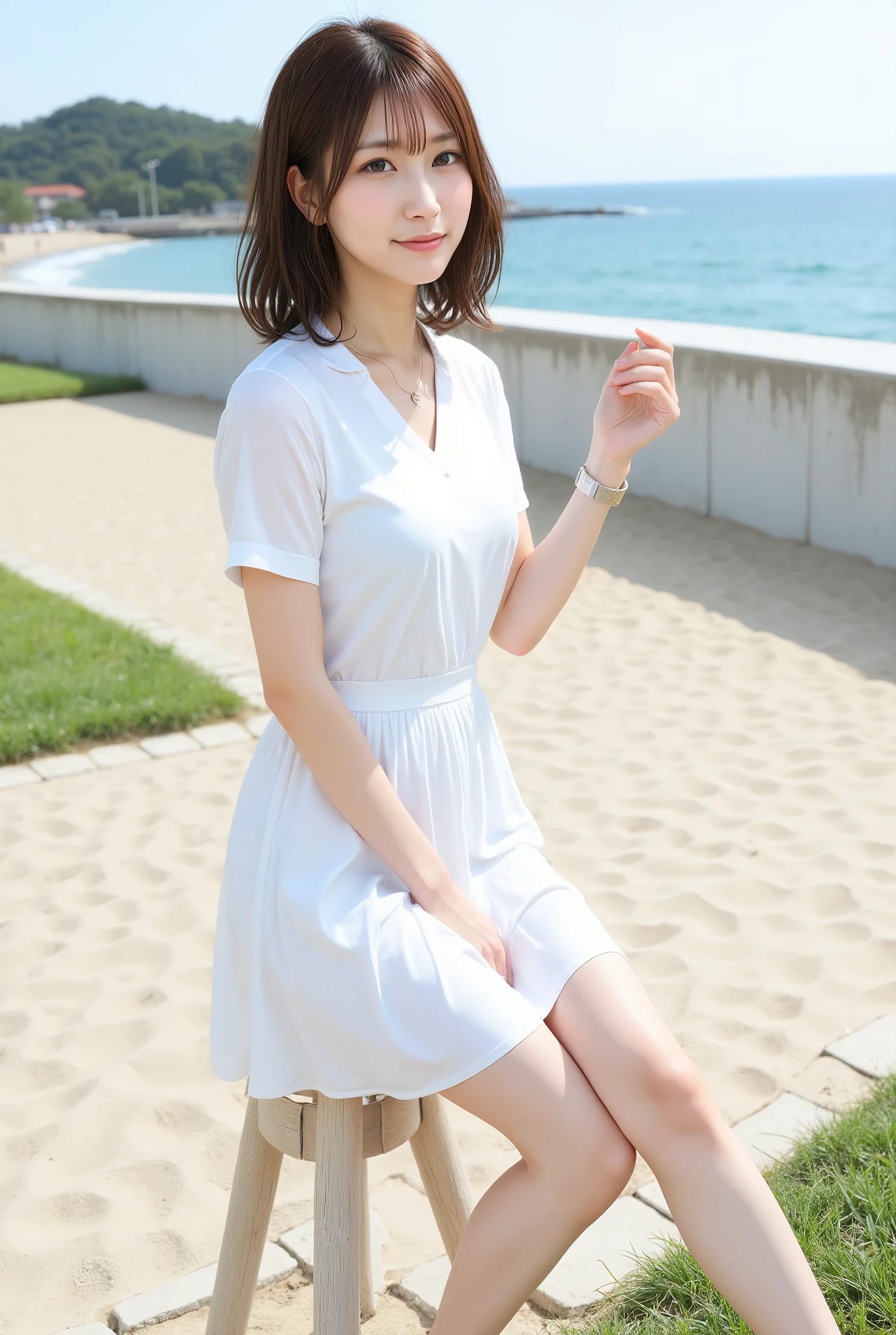Kasumi, brown eyes, (best quality, ultra-detailed), (realistic:1.37), beautiful and detailed face, ultra-realistic texture, delicate face, delicate body, red lipstick, bright colors. High definition, 8K, well defined legs, strong legs