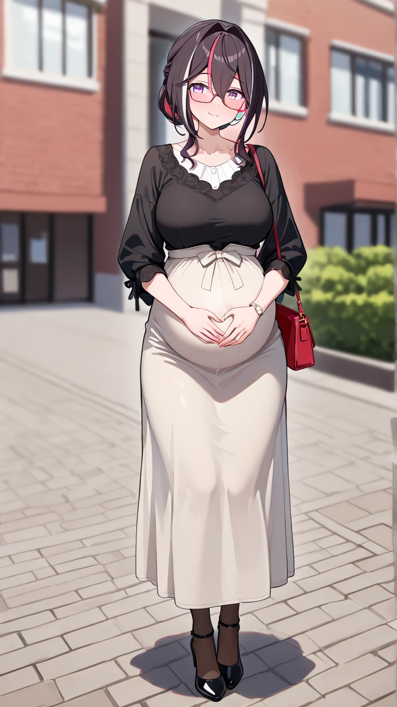 Are fat、tall、woman、whole body、Are standing