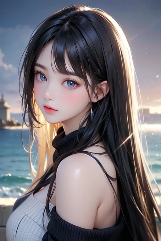 (The silky skin that governs all things in the universe Beautiful eyes, a profile of the sadness of the truth of the sea and the universe, the beauty of lighting that shines far into the distance), RAW photo, Unreal Engine, Octane Rendering, Ultra High Quality, Ultra High Resolution, Surreal, Ultra Precision, Color Correct, Good Lighting Settings, Harmonious Composition, Very Low Noise, Sharp Edges, Award-winning work --auto
