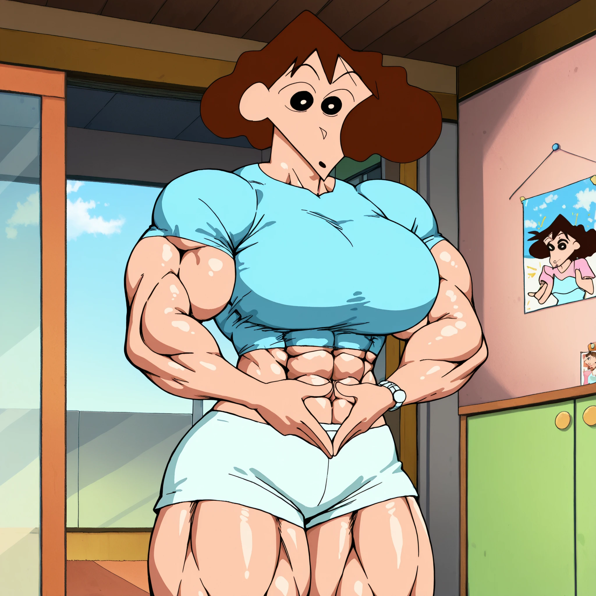 (Private 4K)、(High resolution:1.2)、(High freshness:1.2)、(Whole Body Ezbian:1.2)、Two women、(Woman with exaggerated big physique:1.8)、(abnormally developed muscles:1.8)。Barefoot woman,.Big armuscle pose:1.2)、(Huge muscles:1.4),(Mother and little daughter:1.5)